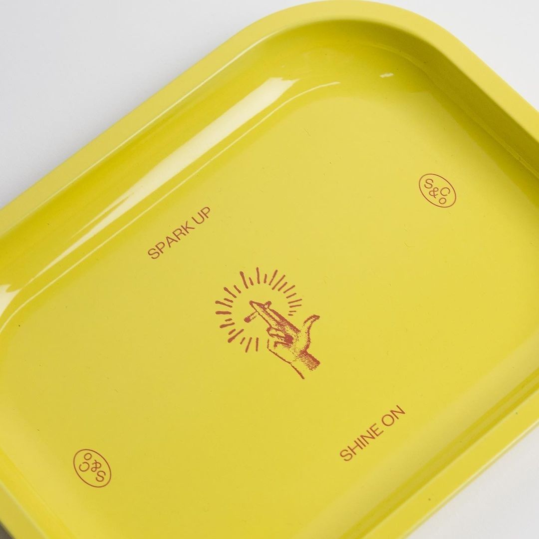 Mini Rolling Tray Yellow Hand