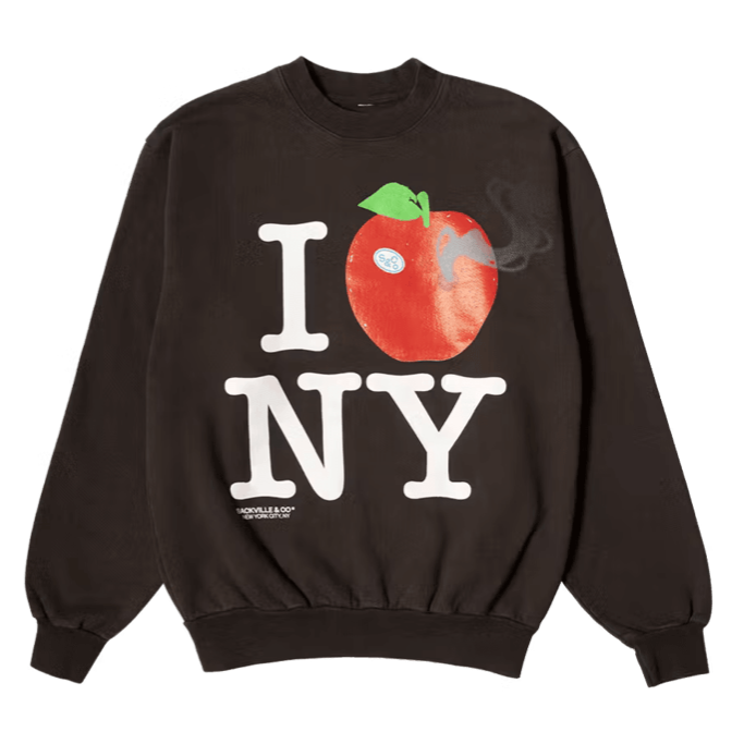 Greetings from NY Brown Crew Sweater - Sackville & Co.